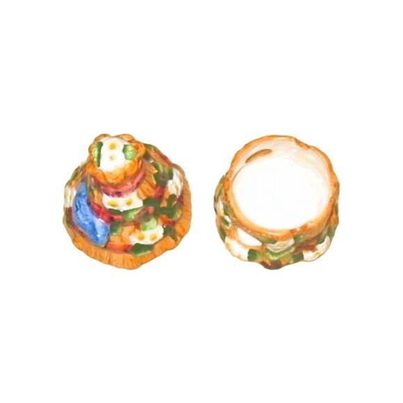 Ceramic Potpourri Incense Cone Burner Tea Light Bluebird in Tree - Picture 3 of 4